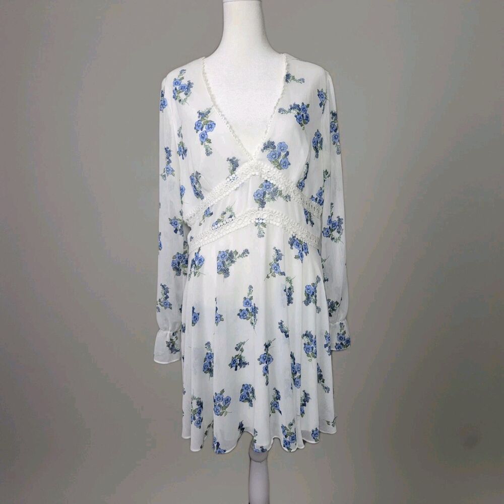 B Darlin Floral Cottagecore Mini Dress Juniors 13/14 Chiffon Coquette Prairie